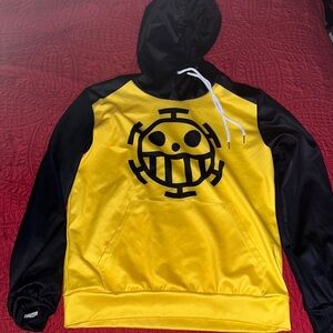 yellow and black Trafalgar Law anime hoodie size medium
